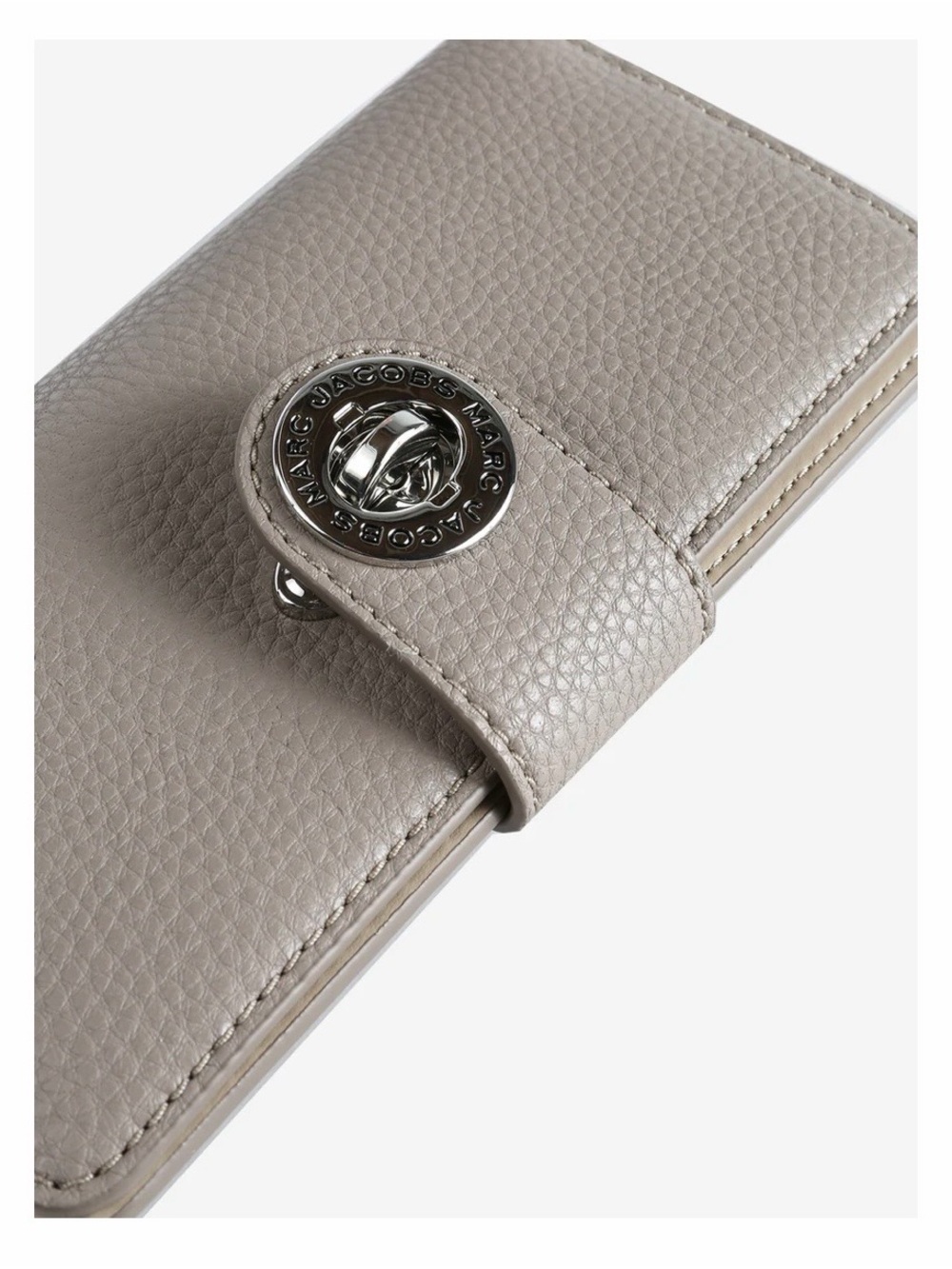 Marc Jacobs Turnlock Signet Wallet Pebbled Taupe Leather Brand New w Tags